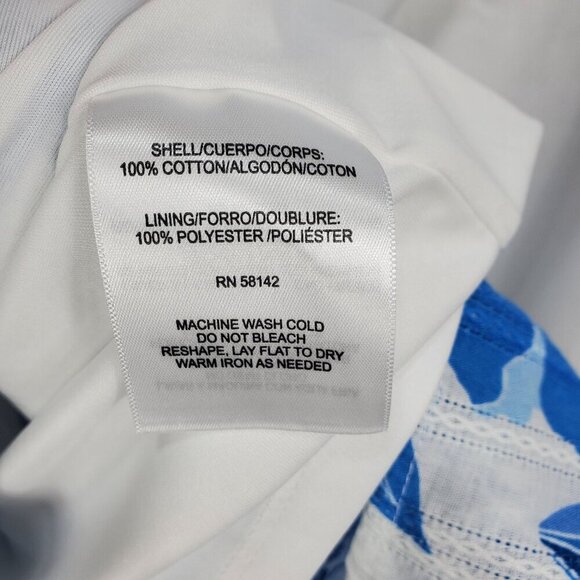 Clover And Sloane Women's Blue Fit & Flare Dress Floral Ruffle Size L (C-7) - Picture 11 of 13